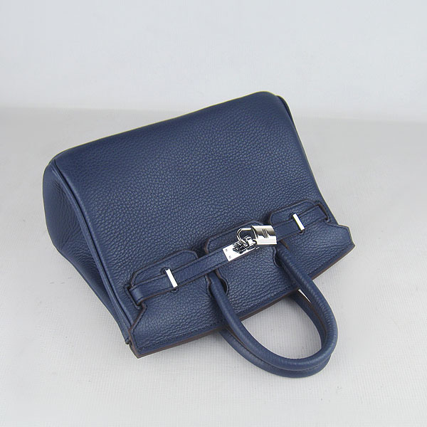 Super A Replica Hermes Togo Leather Birkin 25CM Handbag Dark Blue 6068